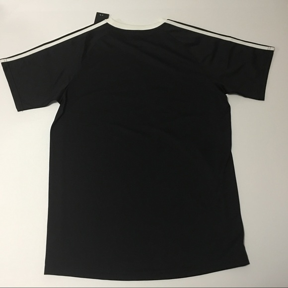 Adidas Boys Shirt Athletics Black White XL 18/20 - Picture 6 of 8